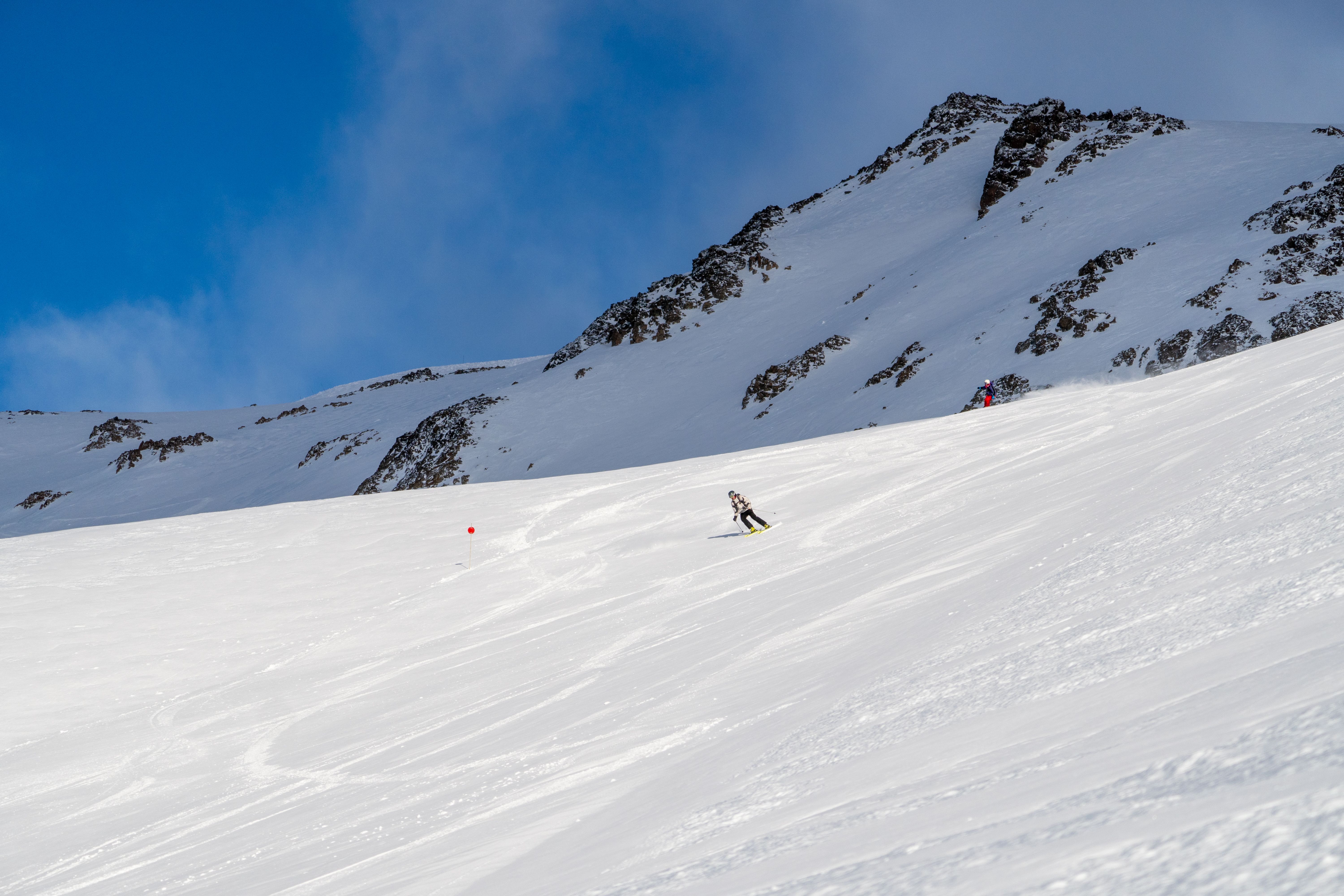 Downhill skiing in the mountains of Bariloche