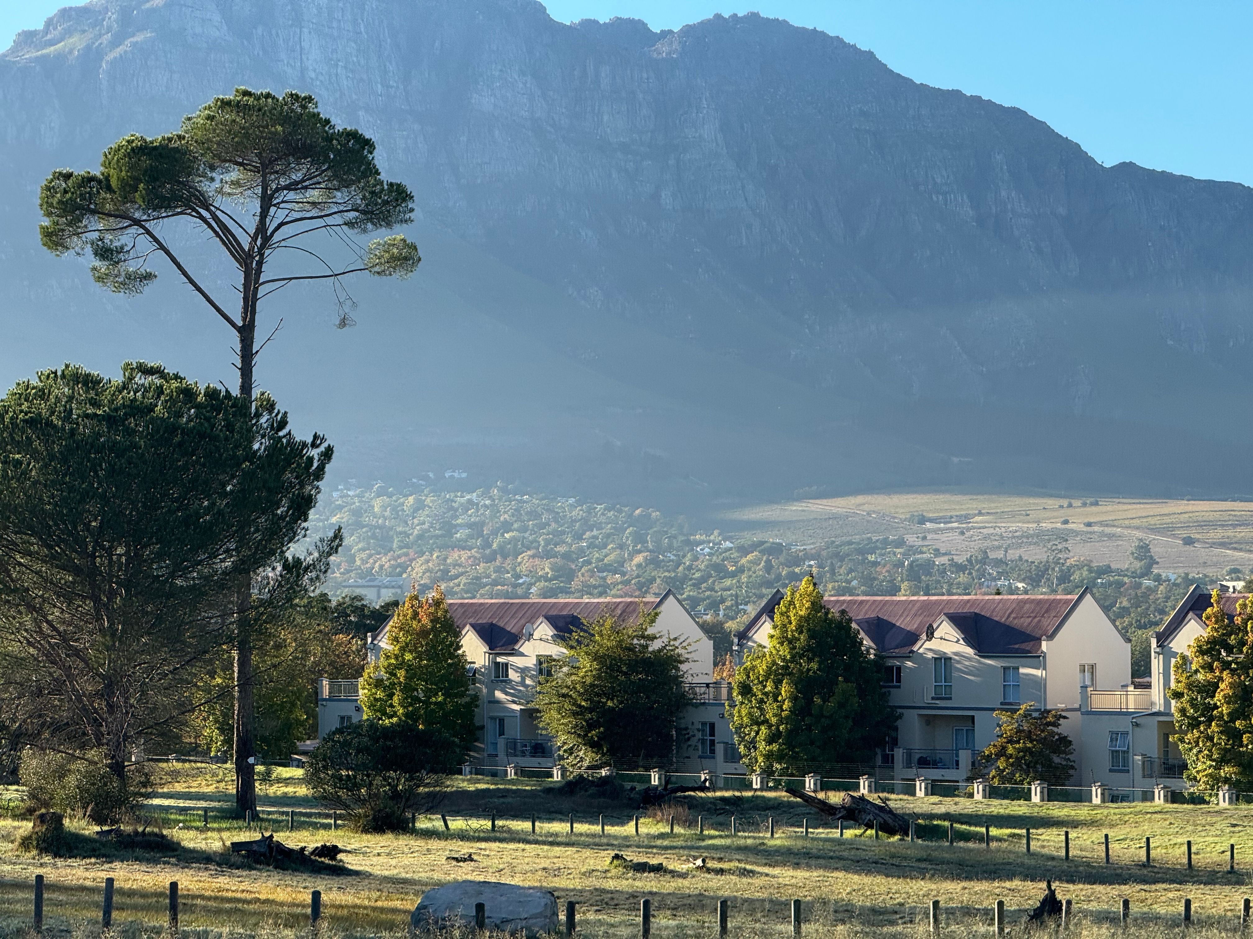 Stellenbosch Mountain above a residential neighbourhood