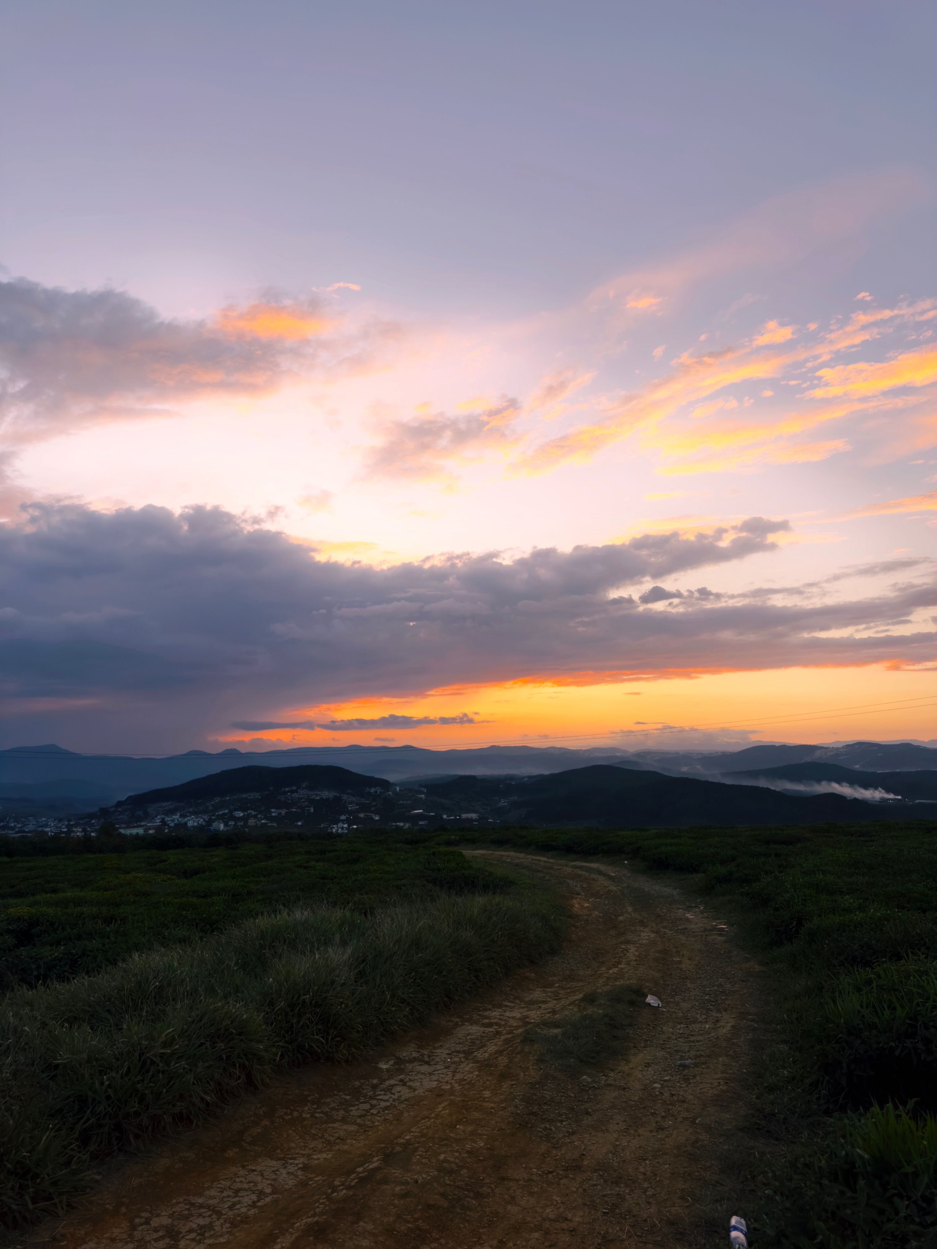 Da Lat mountain landscape at sunset