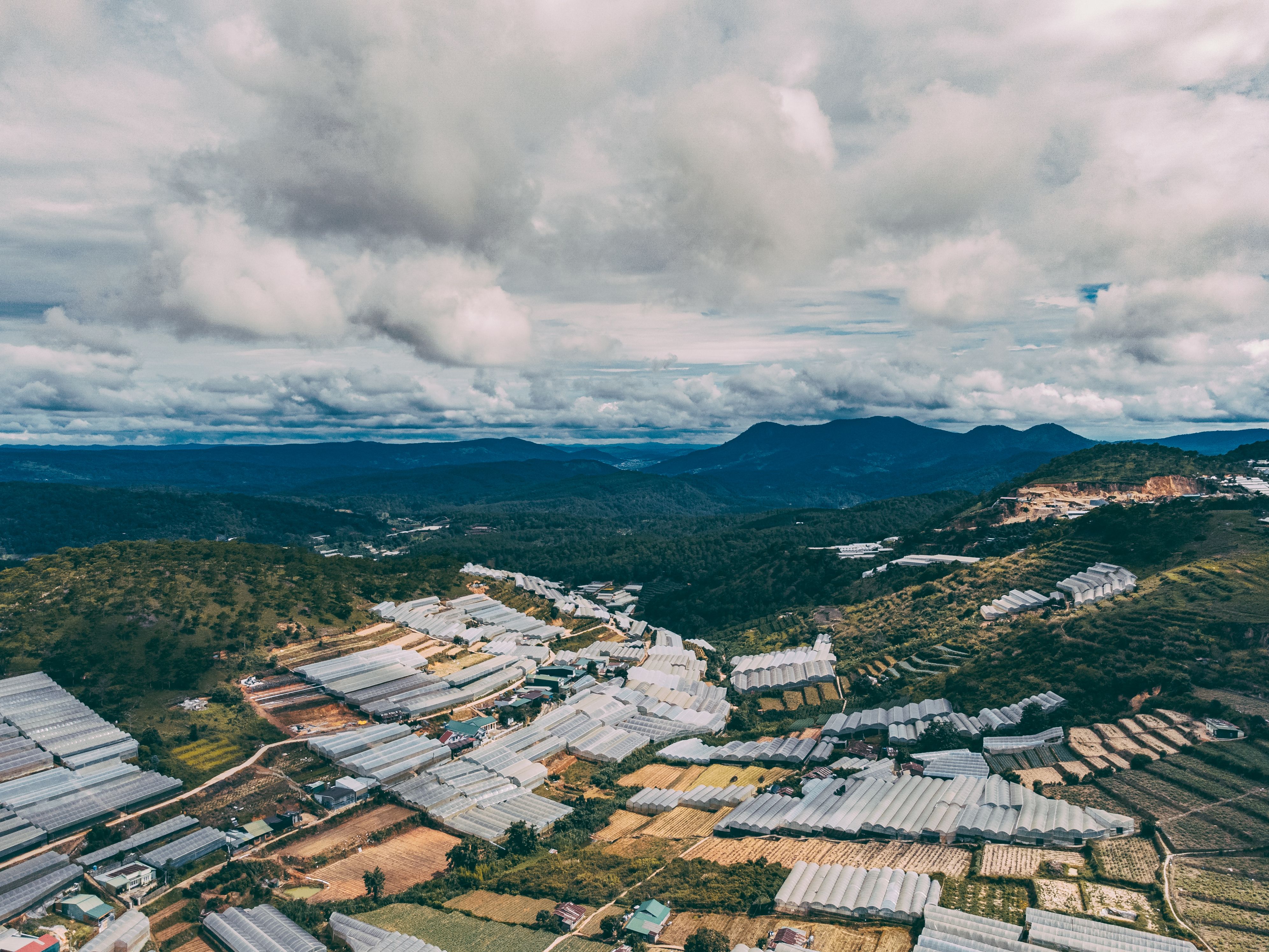 Da Lat highland greenhouses and city