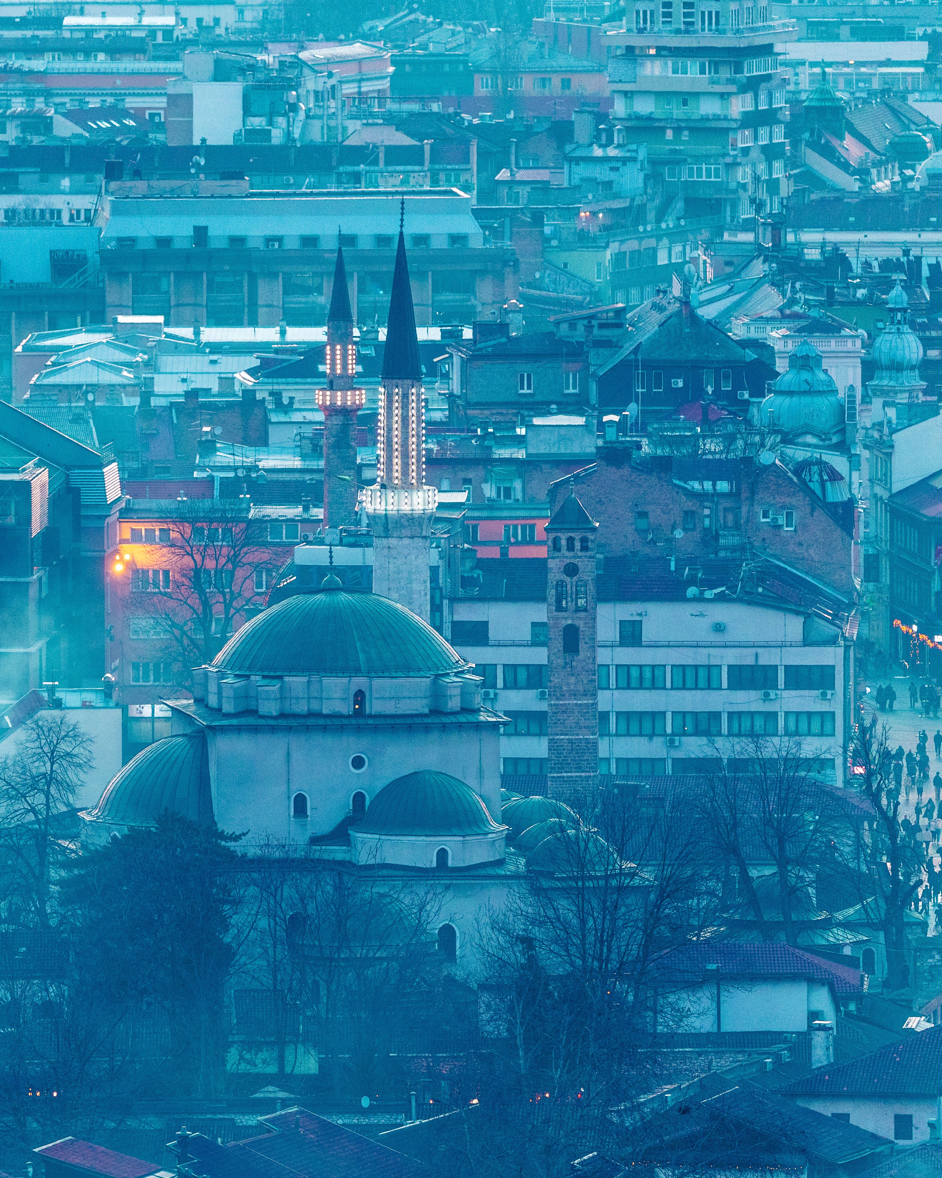 Historic skyline and Gazi Husrev-beg Mosque