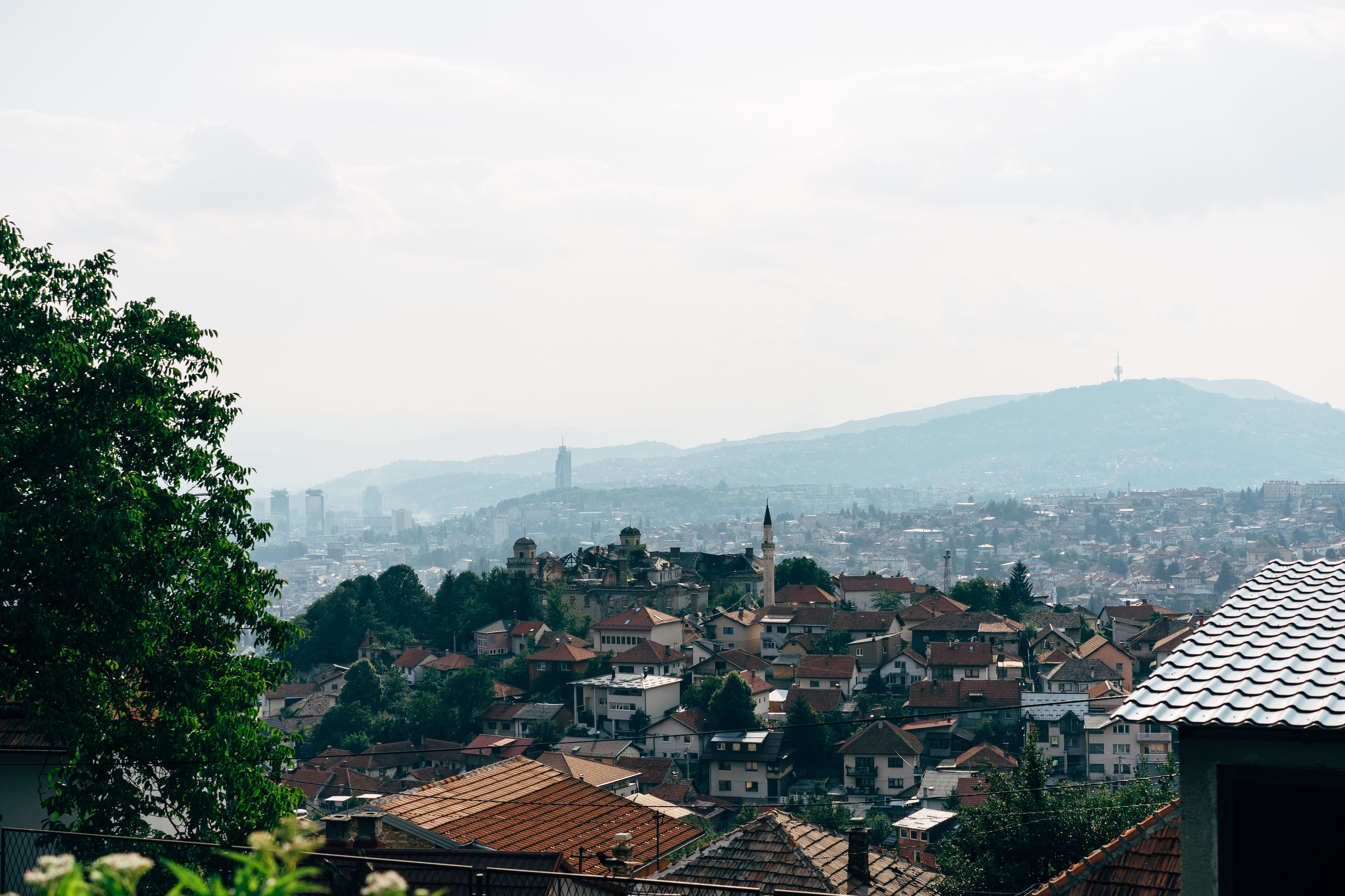 Sarajevo city and mountain backdrop