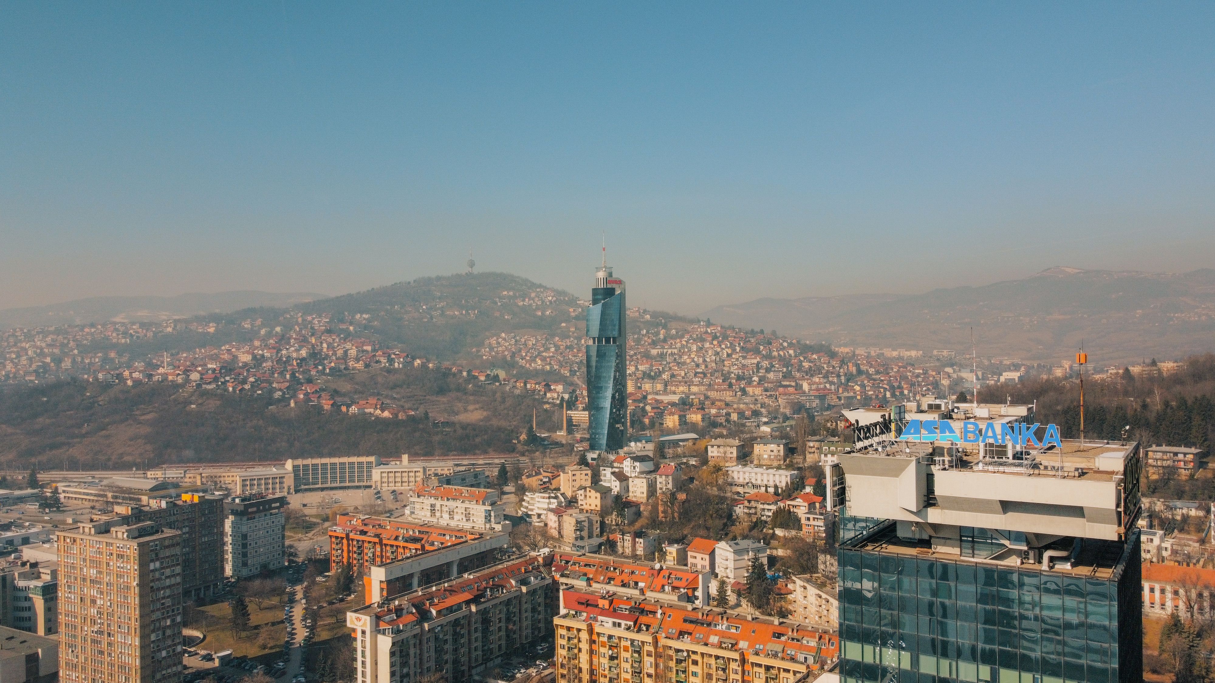 Sarajevo skyline and surrounding hills