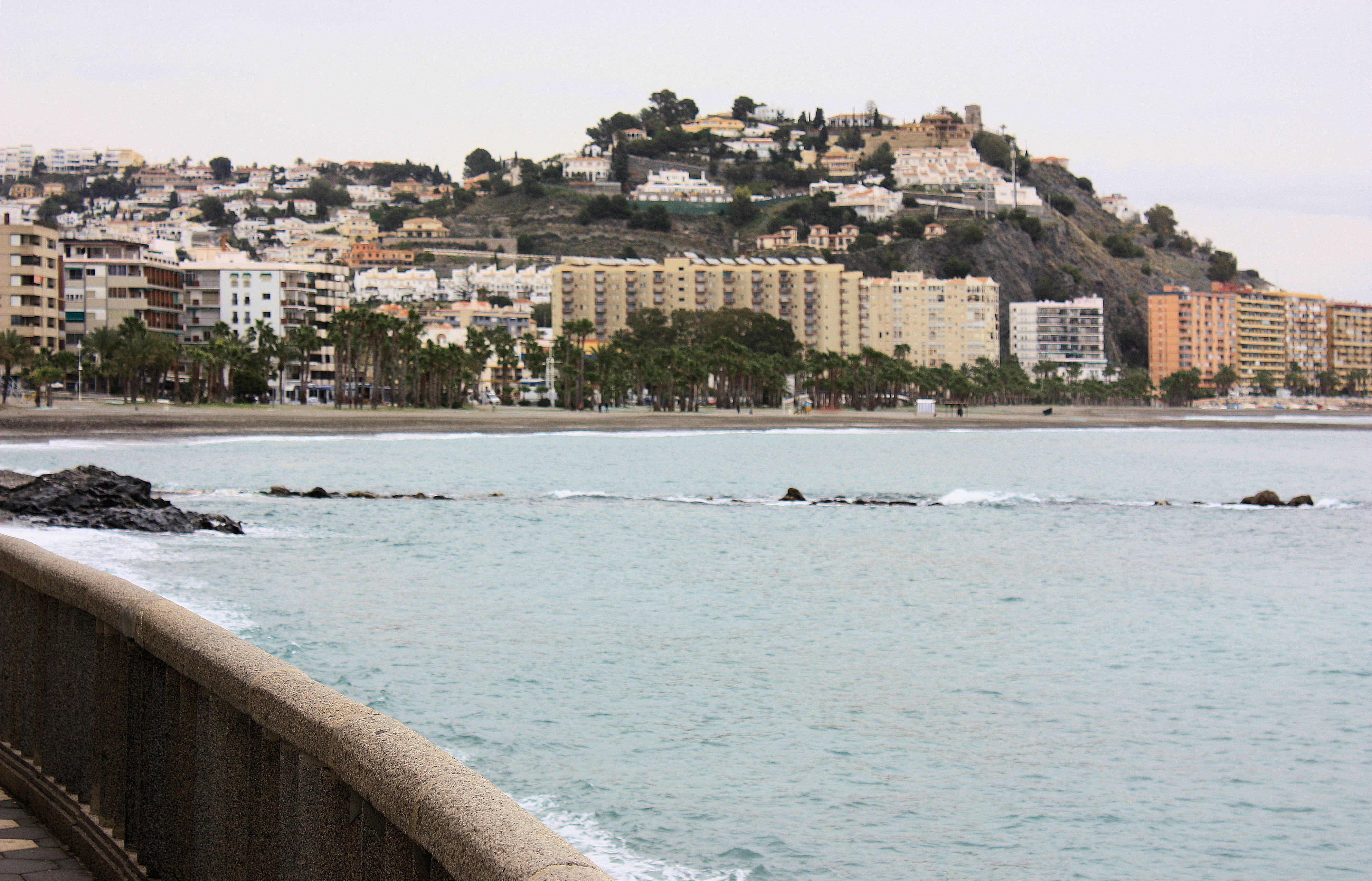 Almuñécar Mediterranean coastline and hillside city