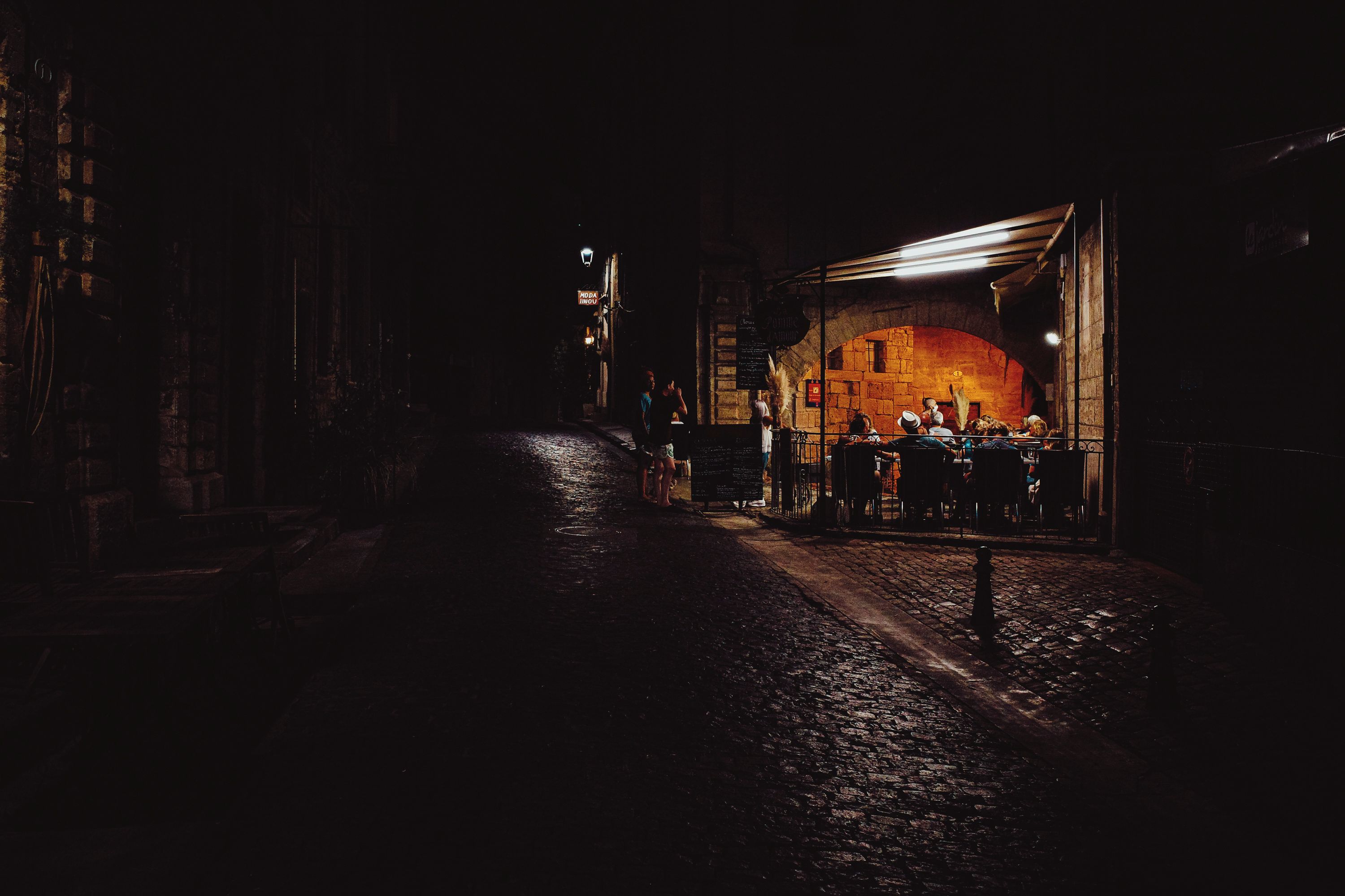 Evening café in an old southern French town
