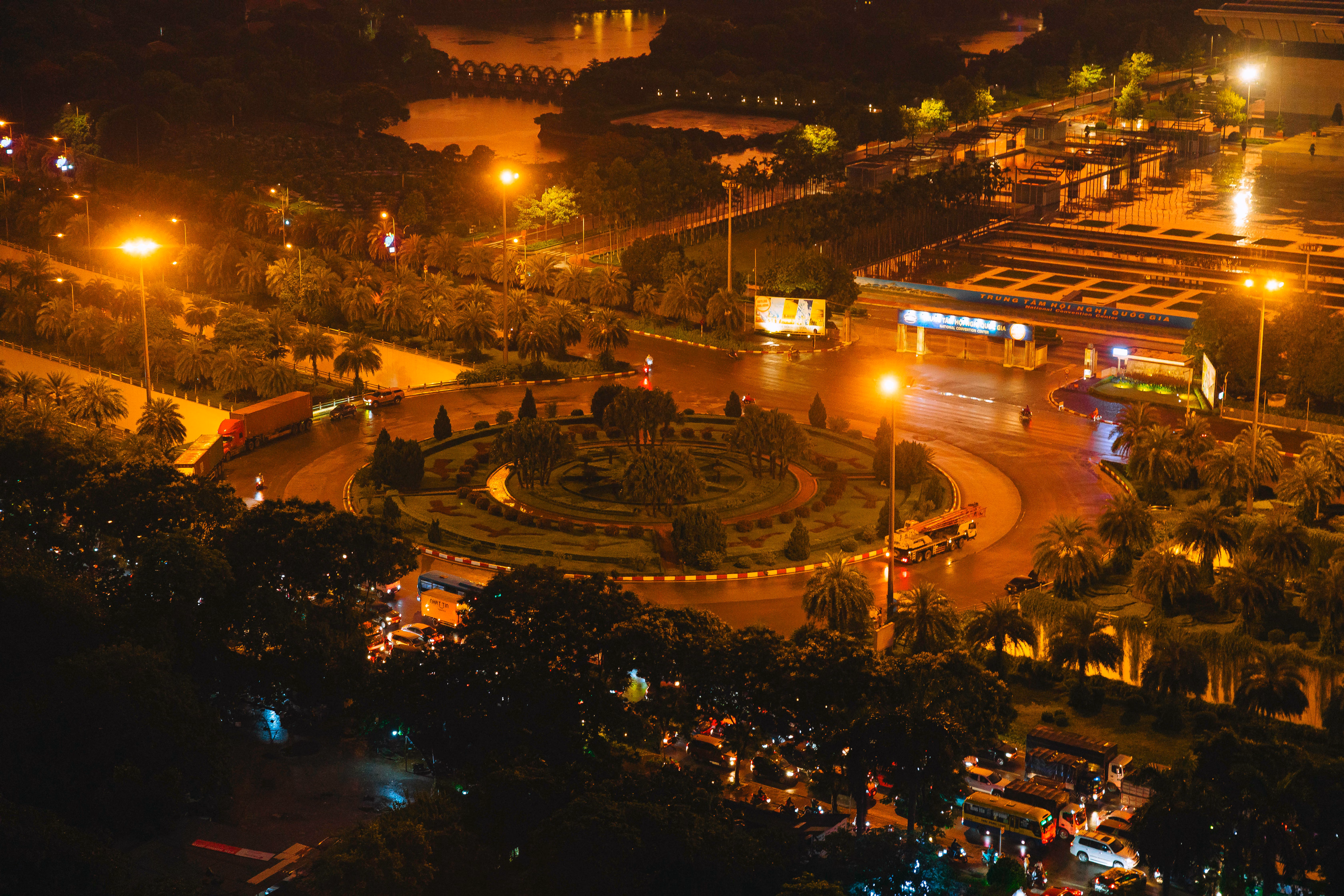 Quy Nhon square at night